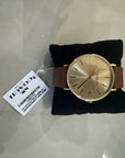 Coach Charles 41 mm – Reloj Dorado Cuarzo con Correa de Cuero Marrón (Unisex)