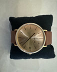 Coach Charles 41 mm – Reloj Dorado Cuarzo con Correa de Cuero Marrón (Unisex)